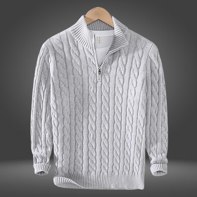 Vincent | Jersey de cachemira con media cremallera para hombre