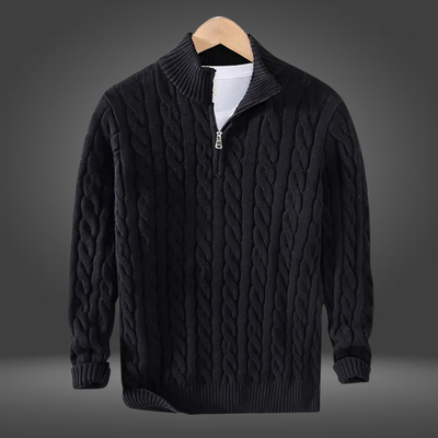 Vincent | Jersey de cachemira con media cremallera para hombre